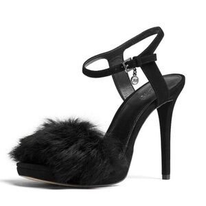 Michael Kors Black Real Rabbit fur Heels